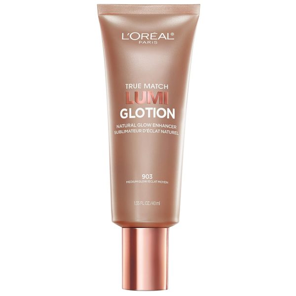 L\'Oreal Paris Makeup True Match Lumi Glotion, Natural Glow Enhancer, Illuminator Highlighter, Bronzing Drops For a Sun-Kissed Glow, 903 Medium