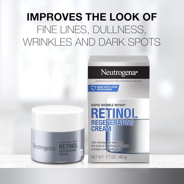 Neutrogena Retinol Face Moisturizer, Rapid Wrinkle Repair, Daily Anti-Aging Face Cream with Retinol & Hyaluronic Acid to Fight Fine Lines, Wrinkles, & Dark Spots, 1.7 oz - Image 2