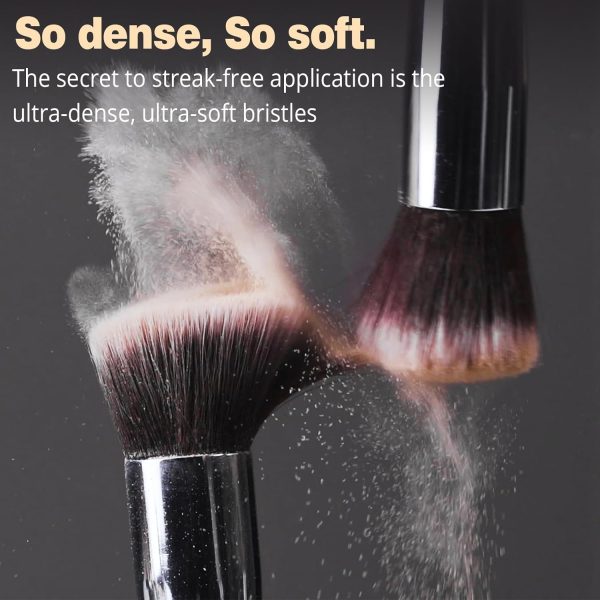 BEAKEY Makeup Brushes Set, Professional Foundation Eyeshadow Concealer Blush Powder Bronzer Applicator, 2 Blender Sponge with Beauty Paper Case, Valentines Day Gifts for Her - Image 3